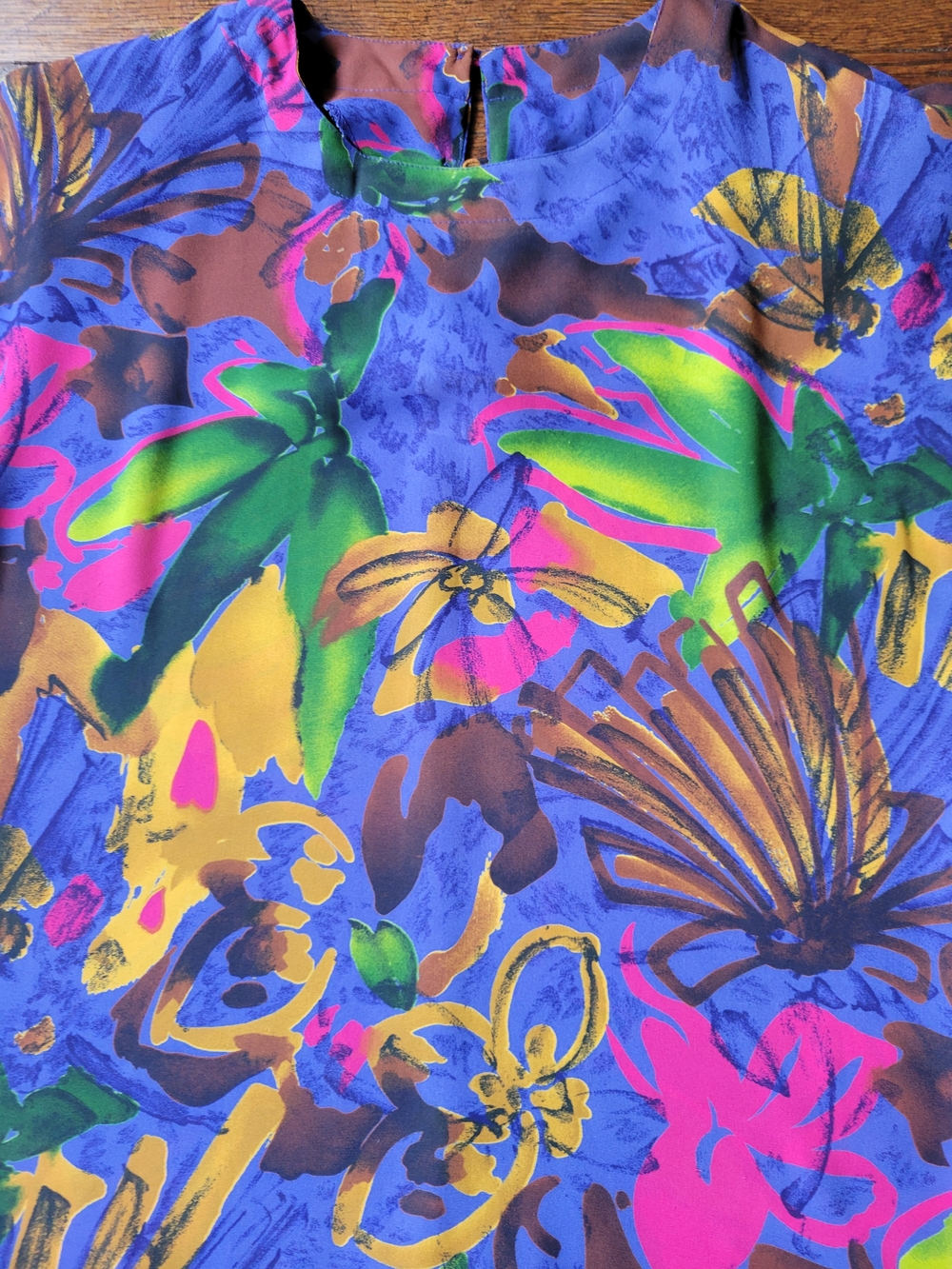 Nicola Petites Tropical Bright Blouse Size Small Casual, Travel Resort - Picture 5 of 15